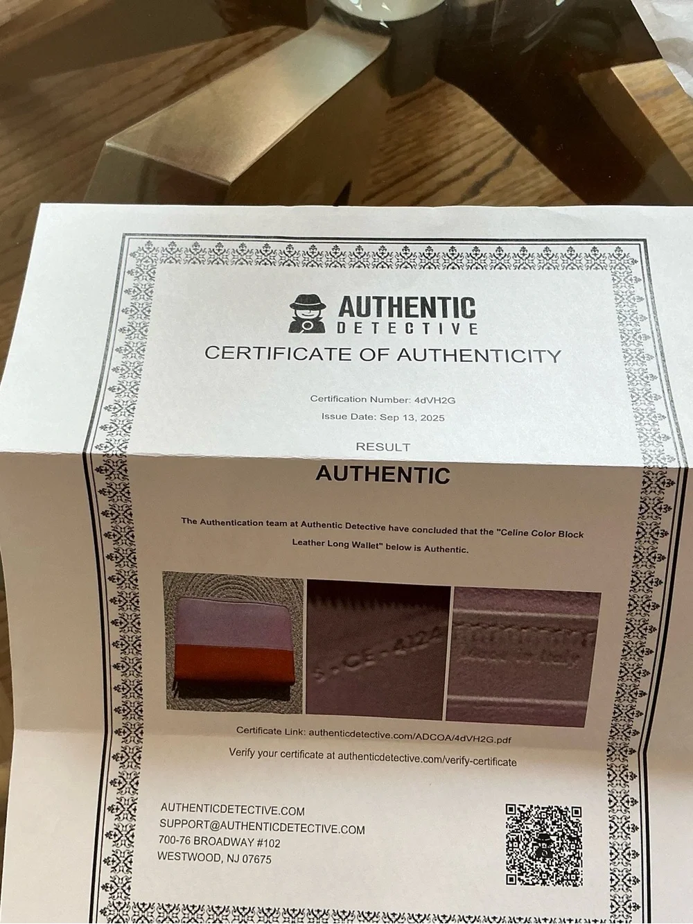 Celine 2013 Pink and Orange Continental Wallet W/COA